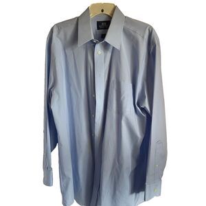 #8683 STAFFORD MENS BLUE BUTTON DOWN WRINKLE FREE SHIRT SIZE 17/35 LONG SLEEVE